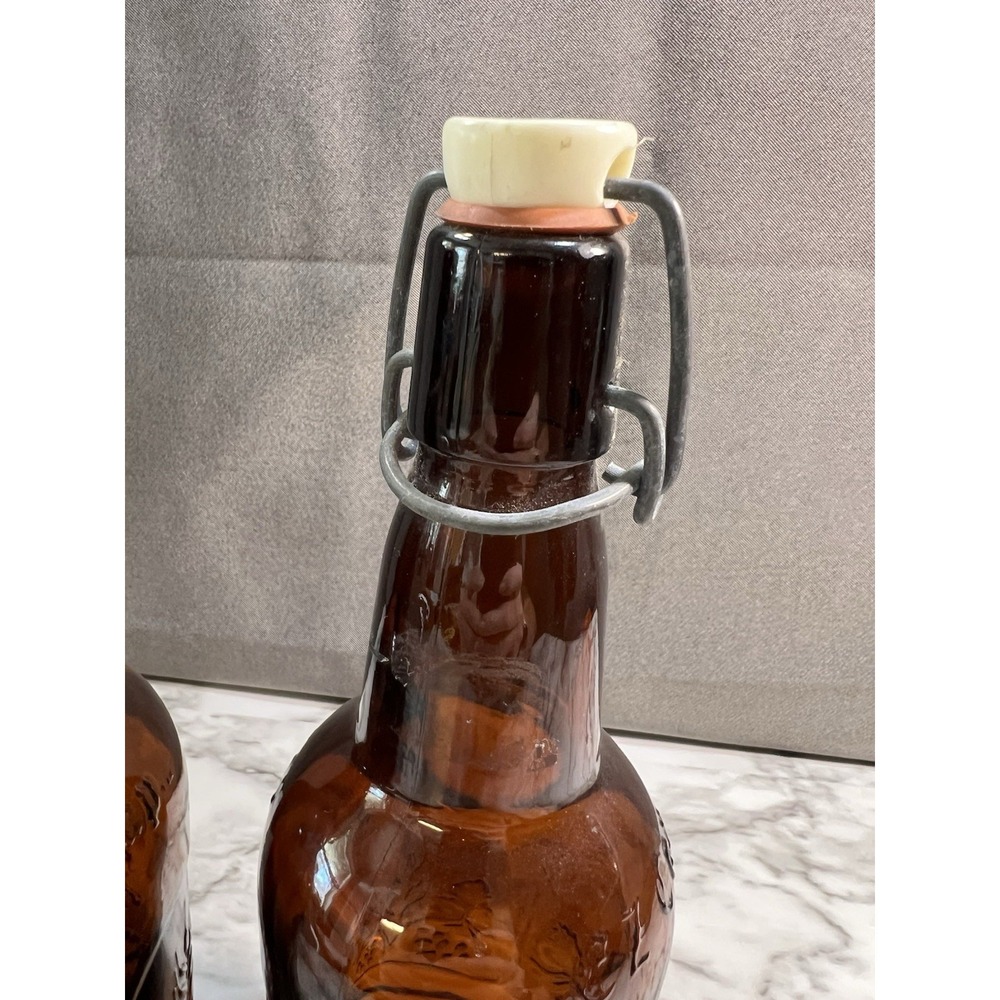 2~ VTG EZ CAP GROLSCH STYLE SWING CAP BOTTLES, REUSABLE,AIRTIGHT EMBOSSED (2573) - Picture 4 of 8